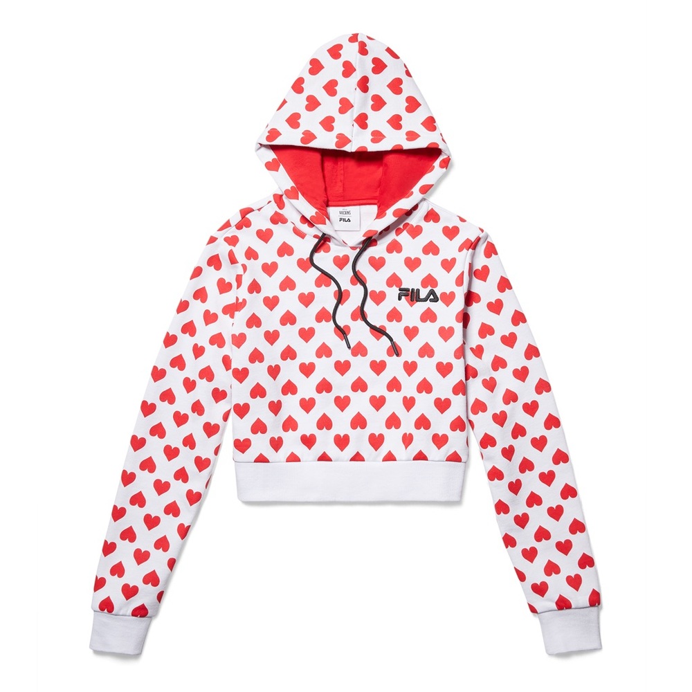 FILA X Disney Villains UO Exclusive Queen Of Hearts Cropped Hoodie Sweatshirt